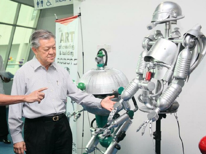 admiring the robots and admiring the robots and