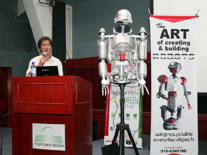 ....talking about his robots ....talking about his robots
