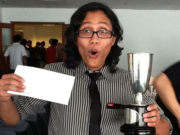 The happy face of the winner The happy face of the winner
